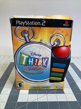 Disney Think Fast - Ultimate Trivia Showdown (PlayStation 2, PS2) 4 Buzzers Box